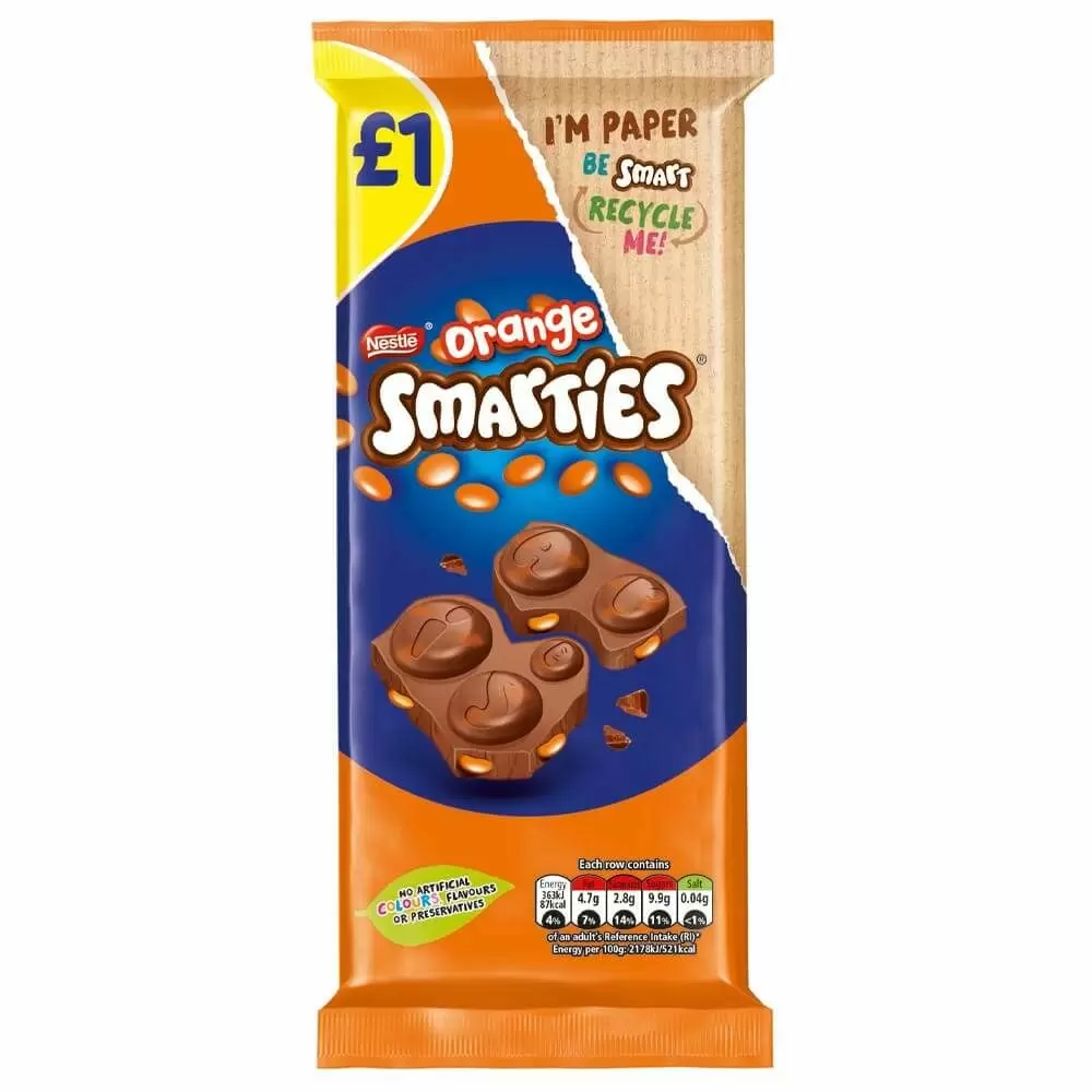 Smarties Orange Chocolate Sharing Block 90g